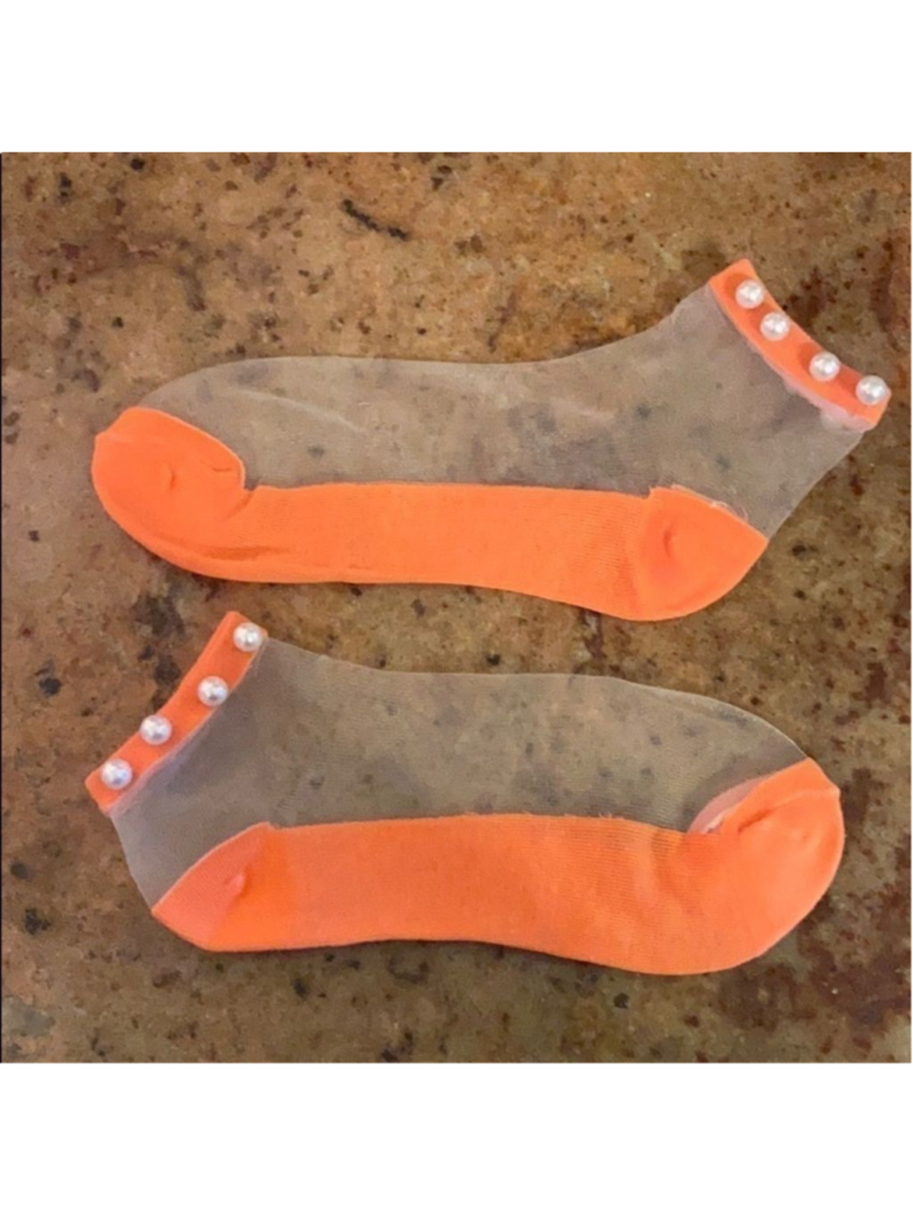 ORANGE PEARL SOCKS